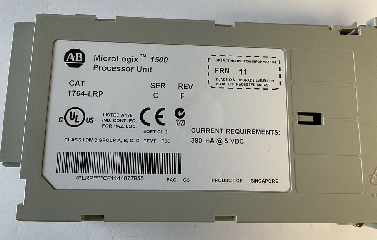 ALLEN BRADLEY 1764-LRP PROCESSOR UNIT SER.C REV.F FRN.11 5VDC