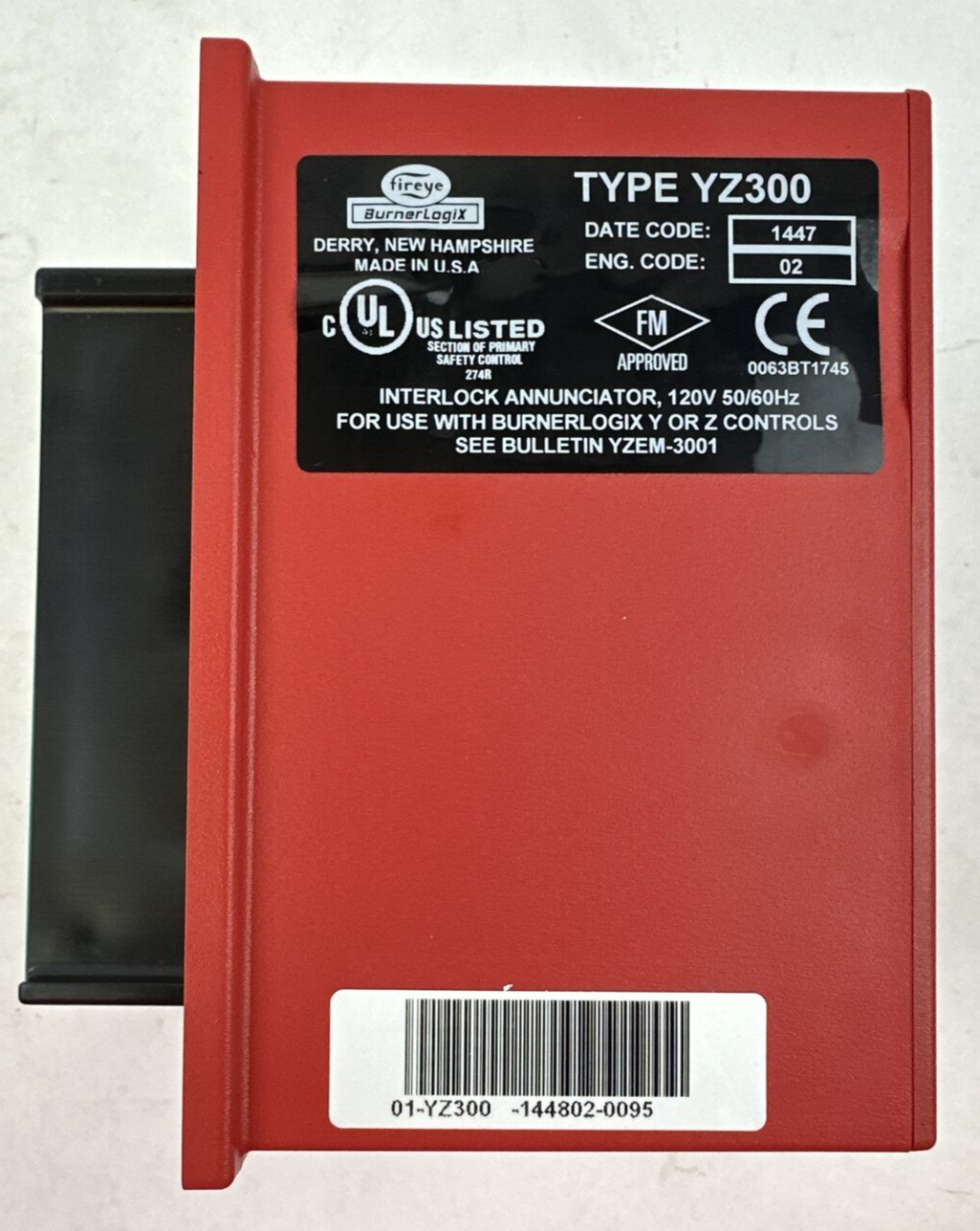 FIREYE BURNER LOGIX TYPE YZ300 INTERLOCK ANNUNCIATOR 120V 50/60HZ