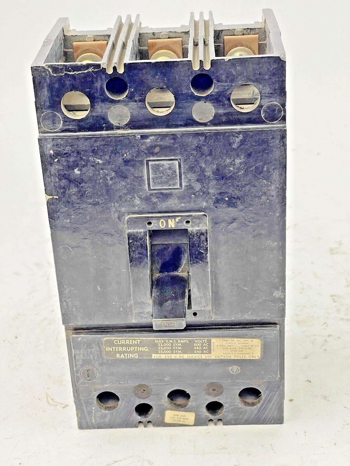 SQUARE D - KAP-36225 - CIRCUIT BREAKER - 225 AMP, 3 POLE, 600 VAC