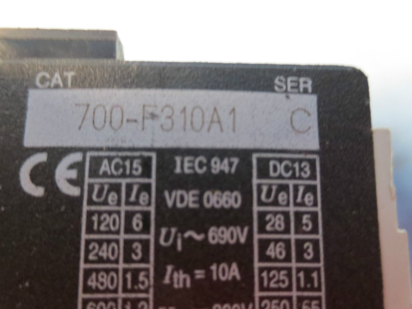 ALLEN BRADLEY 700-F310A1 RELAY, Ser. C - 110/120V 10A