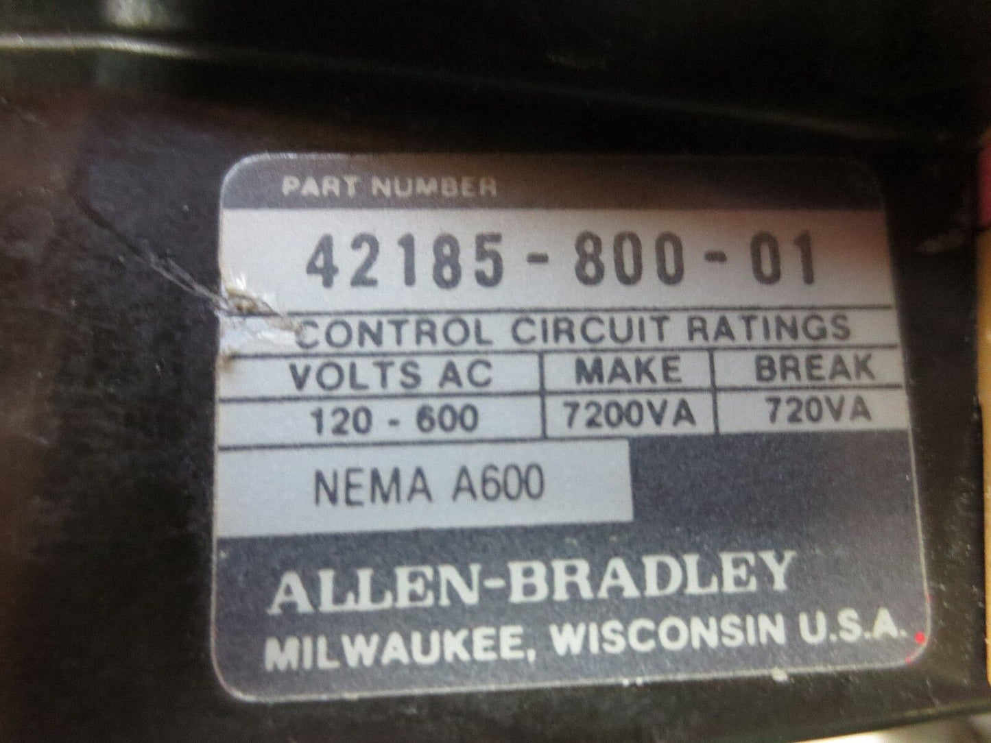 ALLEN-BRADLEY 509-BOD Ser. B FULL VOLTAGE NON-REVERSING STARTER + 595-A, 595-AA