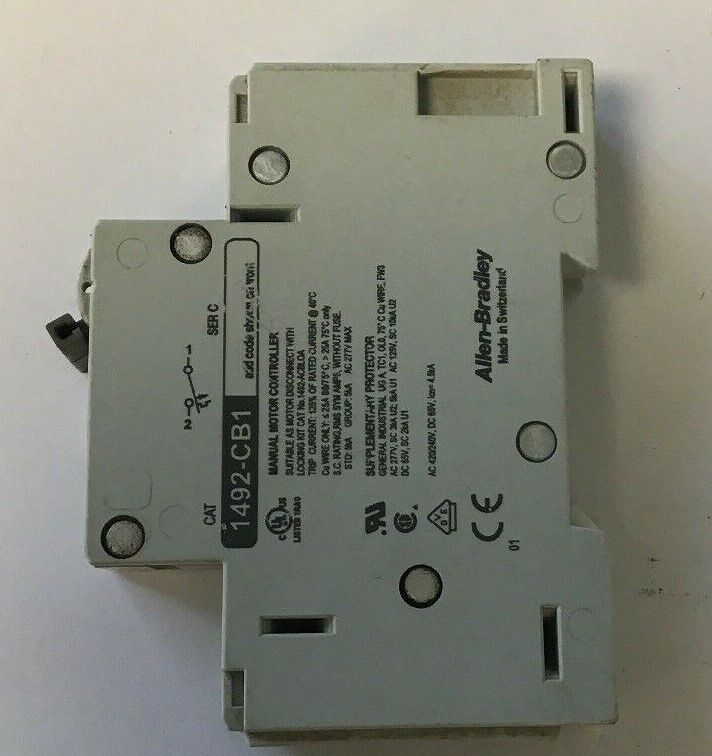ALLEN BRADLEY 1492-CB1 G100 CIR.BREAKER 277VAC 65VDC 10A 2HP SER.C**(LOTOF10)**