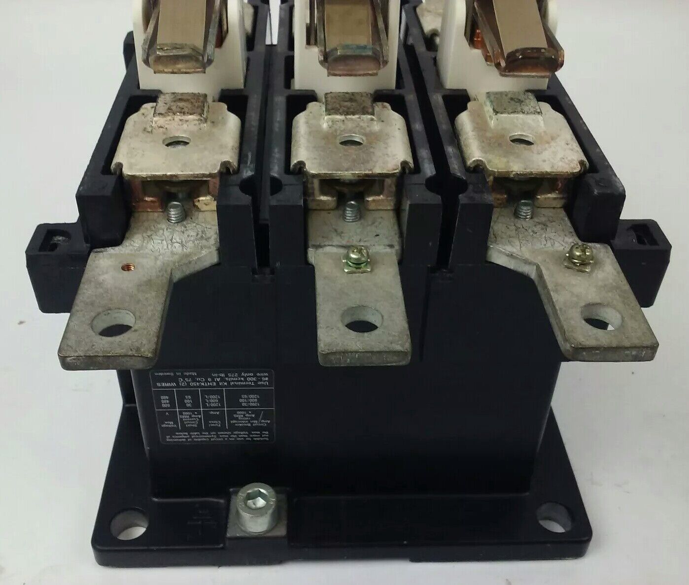 ABB EH450 CONTACTOR, 600V, 3PH, 525A, 400H.P., 3P, 355KW, EH, USED