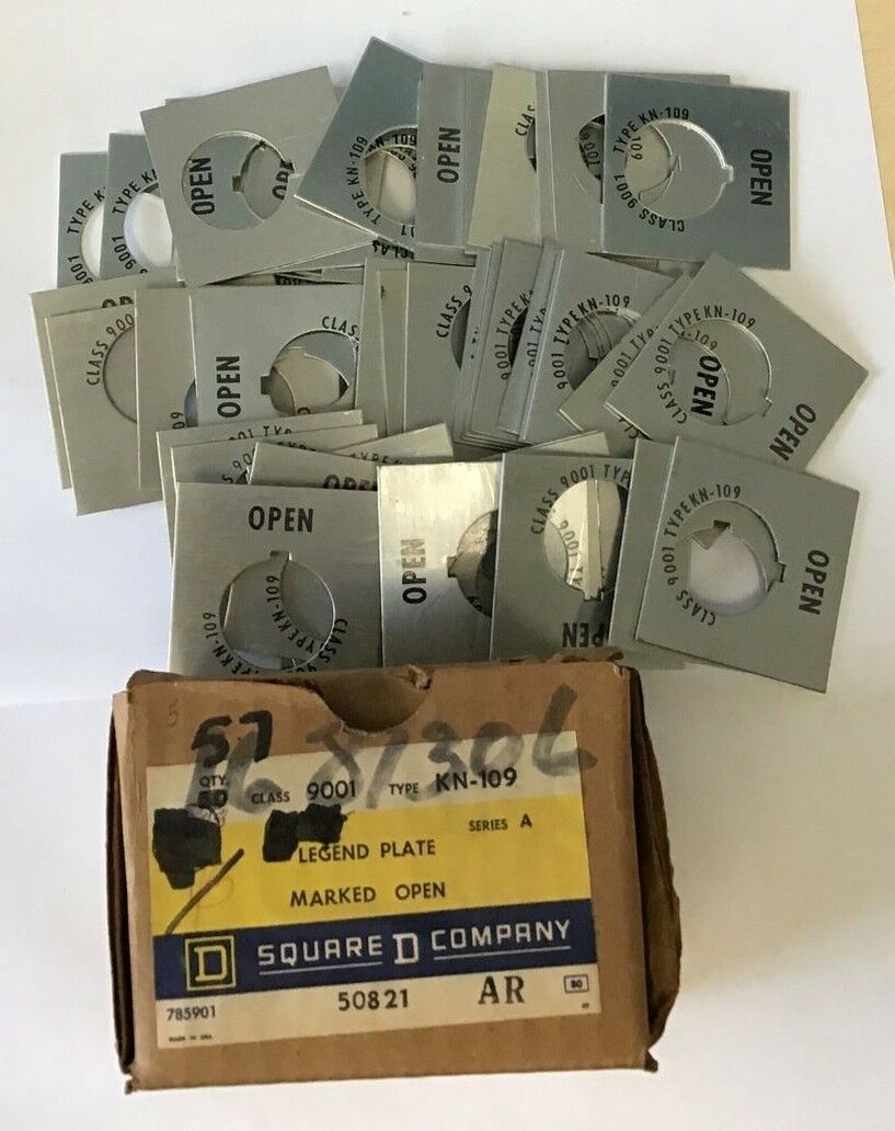 SQUARE D 9001 KN-109 LEGEND PLATE "OPEN" SER.A ****LOTOF57****