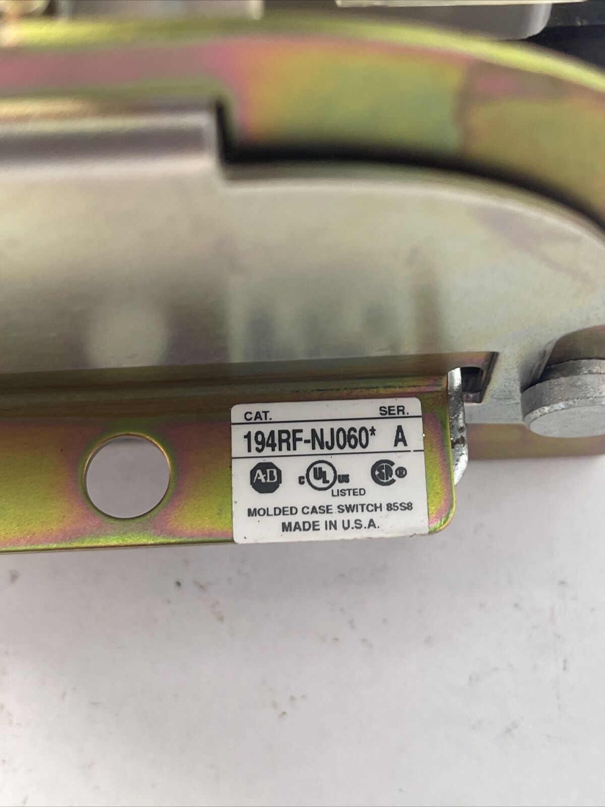 ALLEN BRADLEY 194RF-NJ060* DISCONNECT SWITCH SER A 600VAC 60A LPJ-60SP FUSES 60A