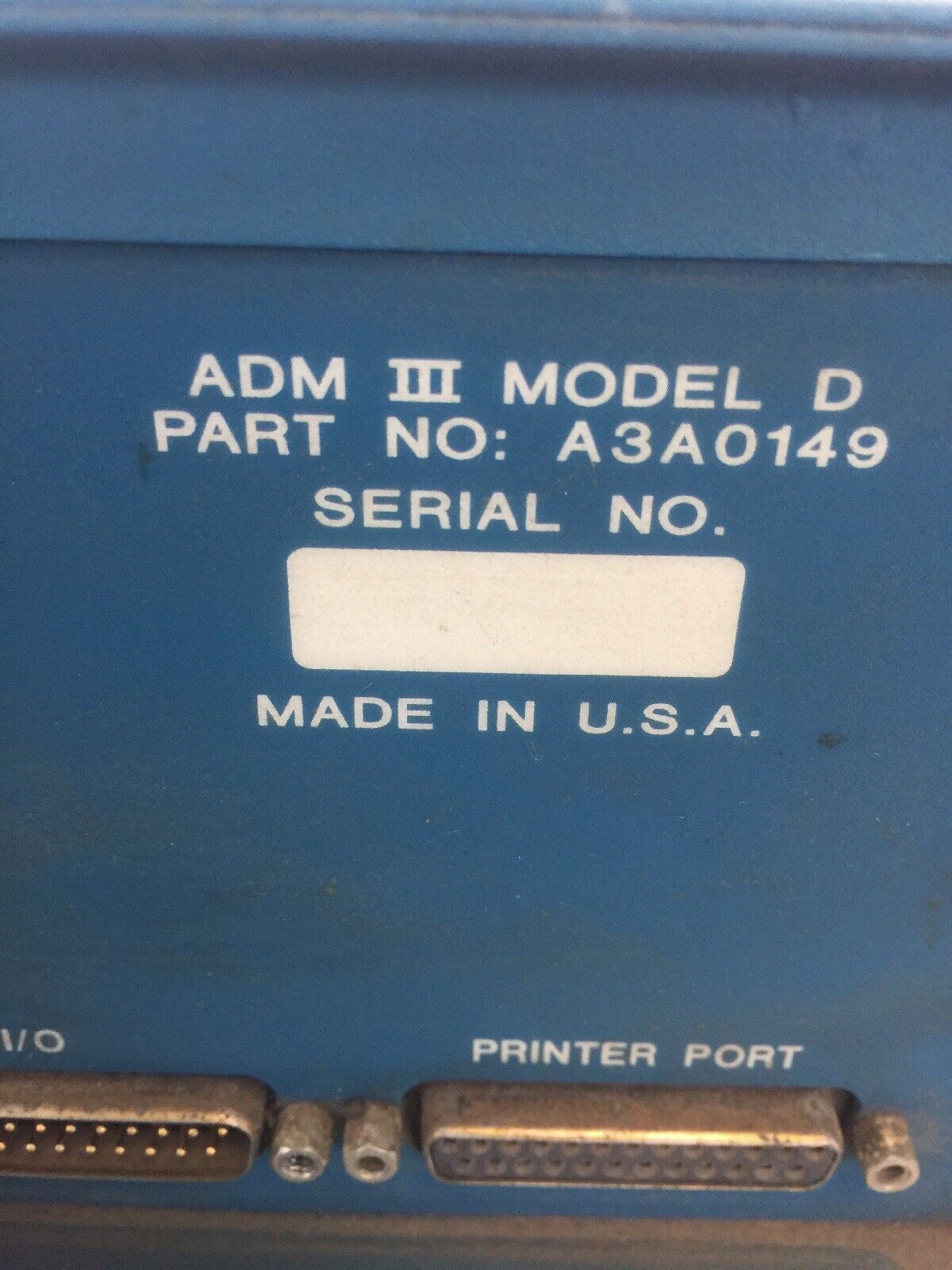 COMPUTER WELD TECHNOLOGY INC. A3A0149 ADM III MODEL D ADM ARC DATA MONITOR III