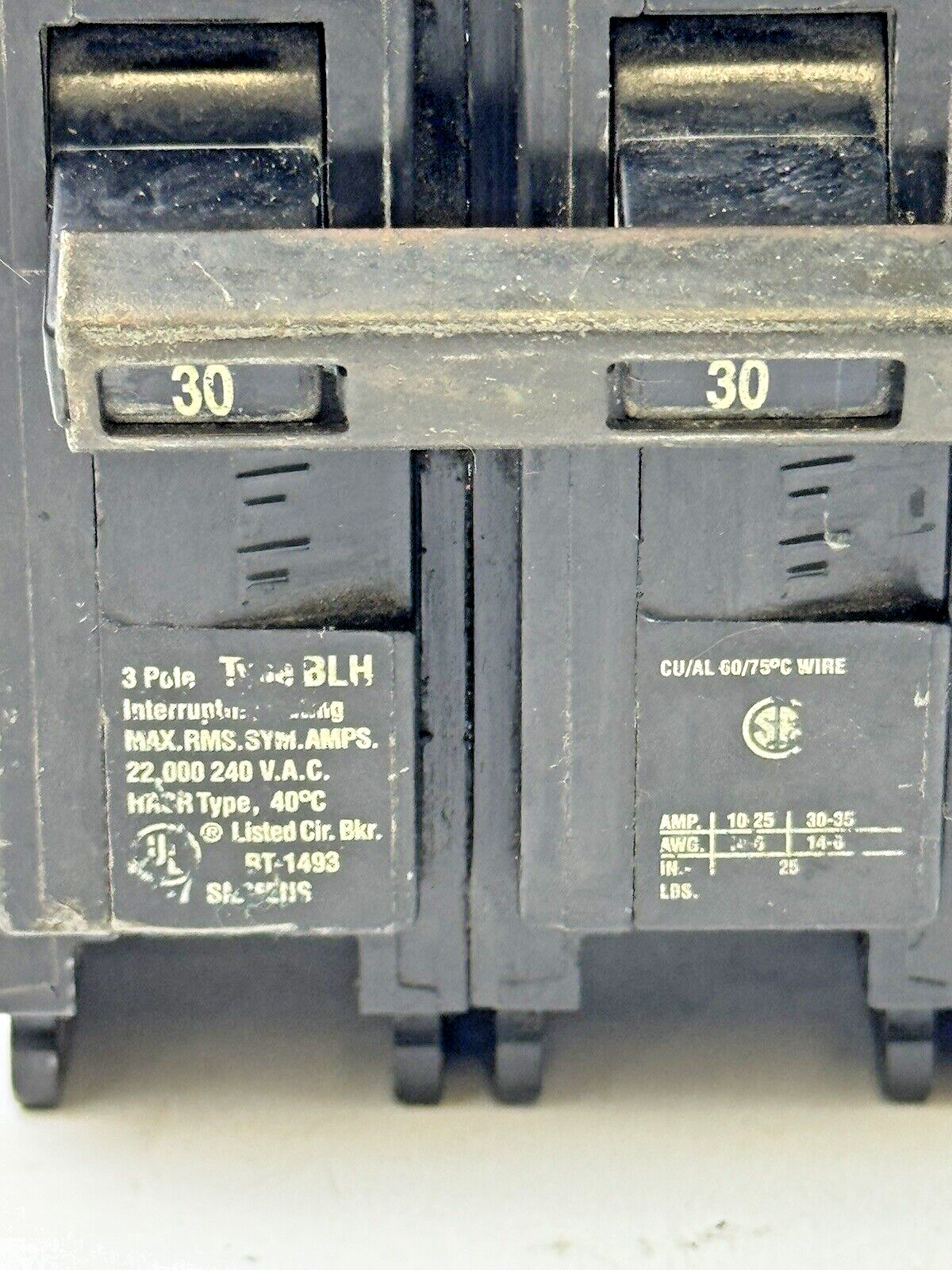 SIEMENS - B330H - BOLT-ON CIRCUIT BREAKER - 3 POLE/30A/240 VAC