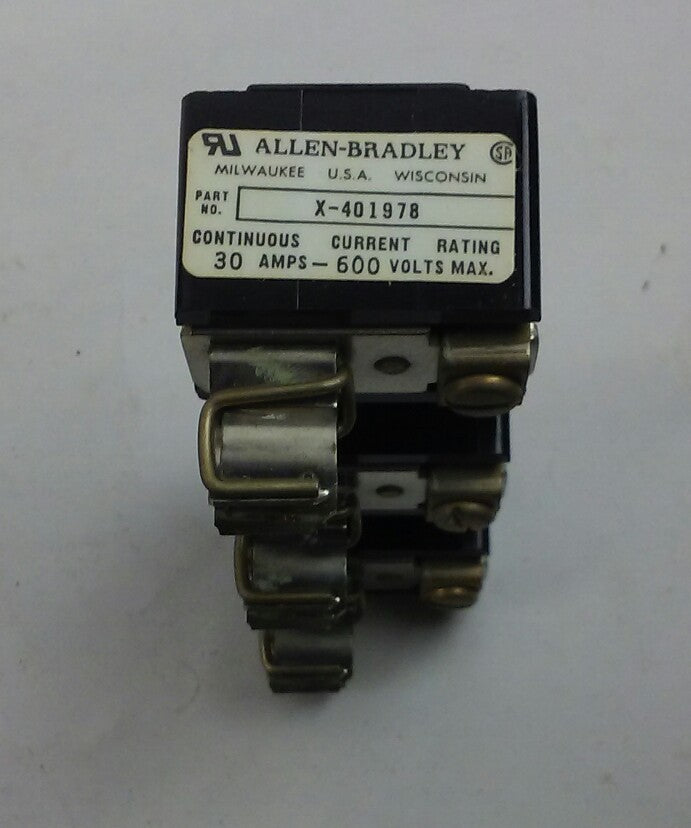 A-B ALLEN BRADLEY 1491-N126 30 AMP 3 POLE 600 volt FUSE BLOCK
