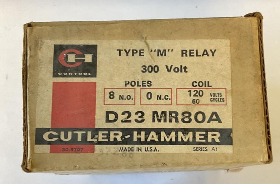 CUTLER HAMMER D23MR80A 120V 60CY TYPE M RELAY