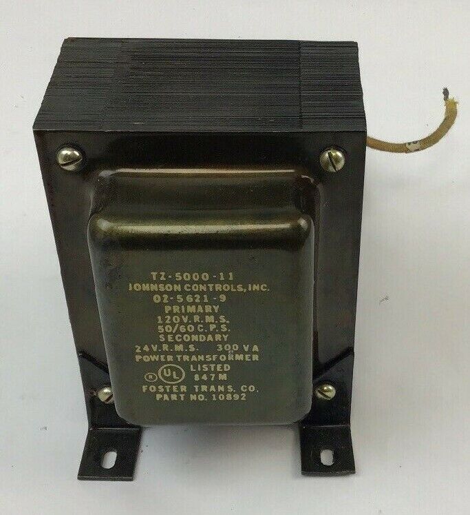 JOHNSON CONTROLS TZ-5000-11 POWER TRANSFORMER 120 V.R.M.S. 50/60 300VA