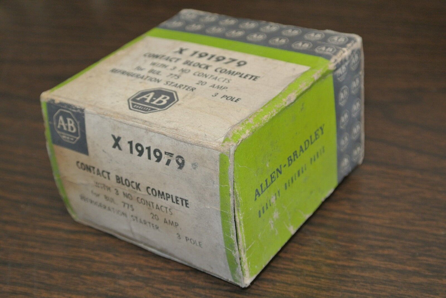 ALLEN-BRADLEY X 191979 CONTACT BLOCK / 3 NO / 20A / REFRIG. STARTER NEW SURPLUS