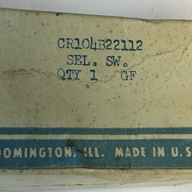 GENERAL ELECTRIC CR104B22112 SELECTOR SWITCH