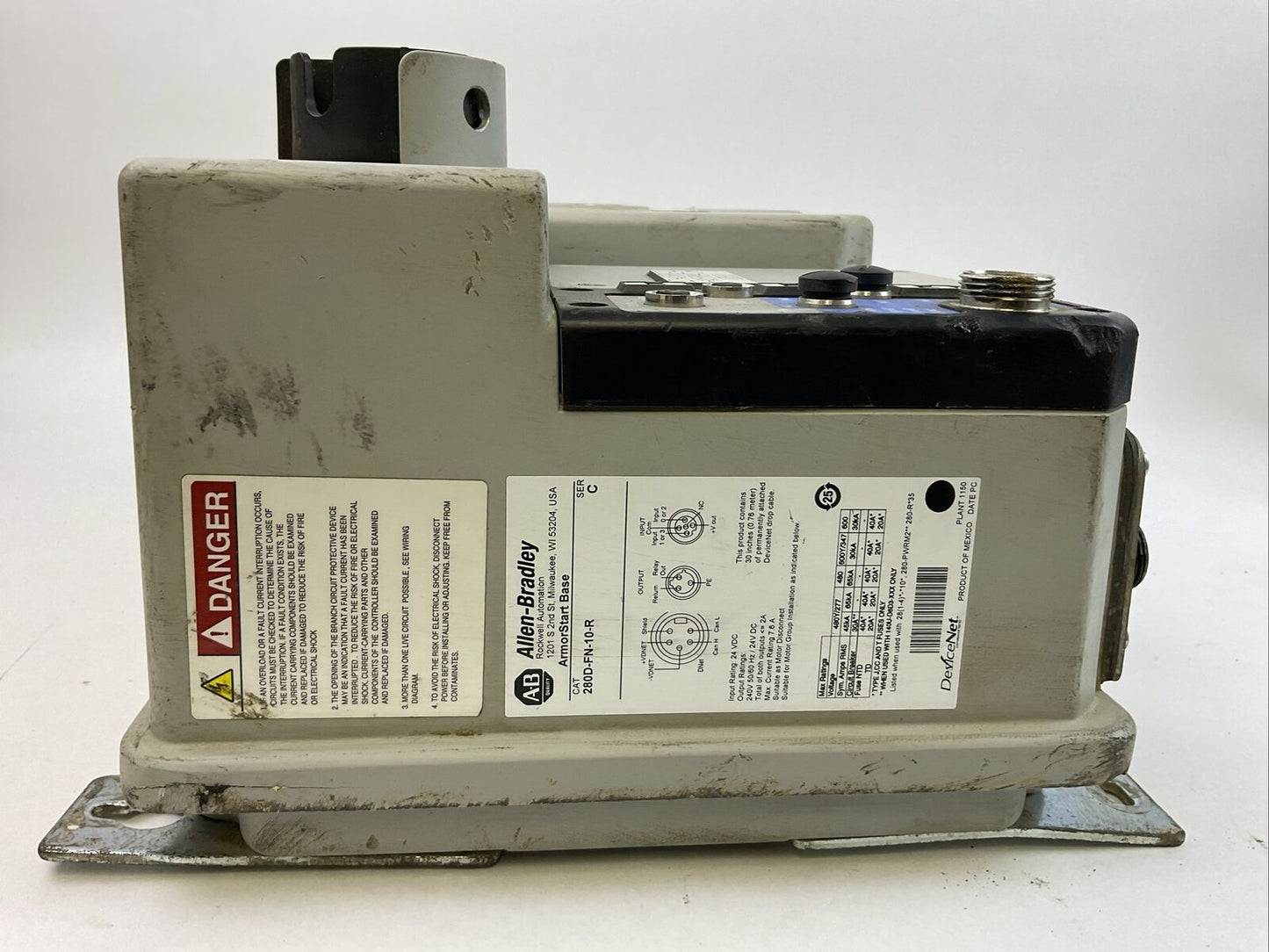 ALLEN BRADLEY 280D-FN-10-R SER C ARMORSTART BASE 280D-F12Z-10C-GRW-3-P1 CONTROL