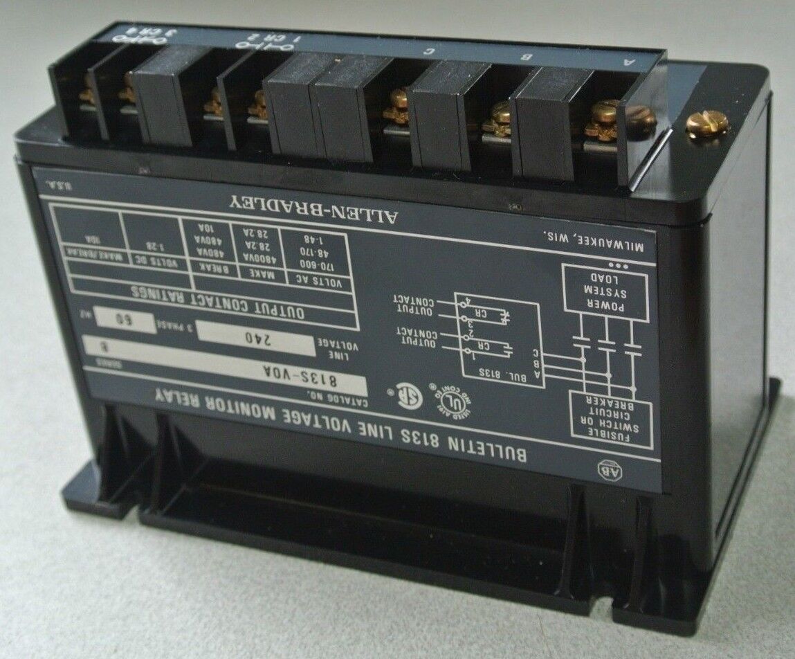 ALLEN-BRADLEY 813S-VOA Ser. B LINE VOLTAGE MONITOR RELAY 240V, 60Hz NEW SURPLUS