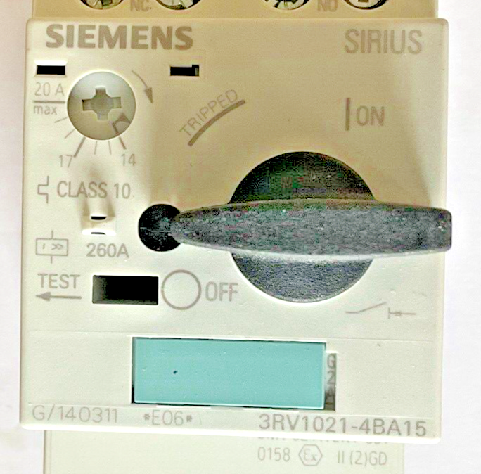 SIEMENS 3RV1021-4BA15 MOTOR CONTROL 14-20A 50HZ