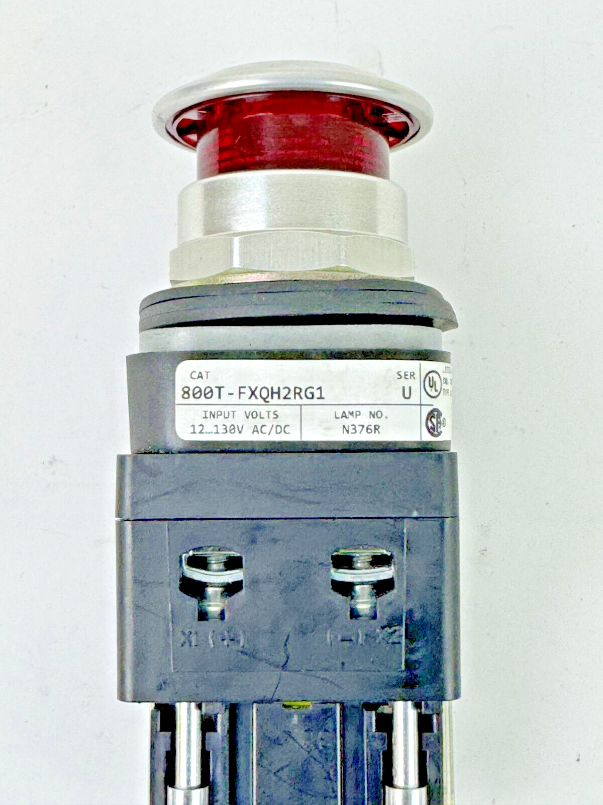 ALLEN-BRADLEY - 800T-FXQH2RG1 SER. U - RED PUSH/PULL BUTTON W/ BLOCK - NO BULB