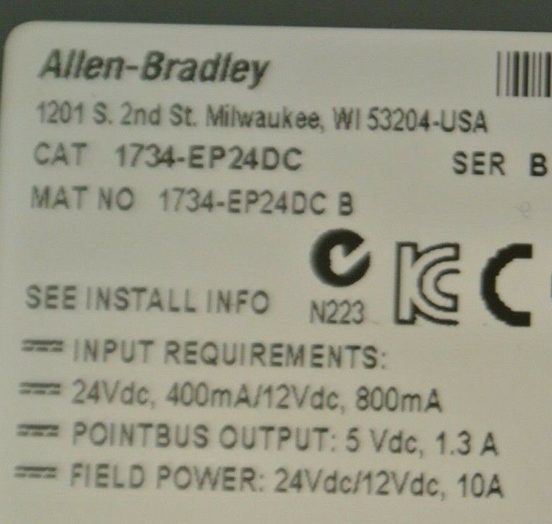 ALLEN-BRADLEY 1734-EP24DC EXPANSION POWER SUPPLY MODULE + 1734-RTB TERM BLK