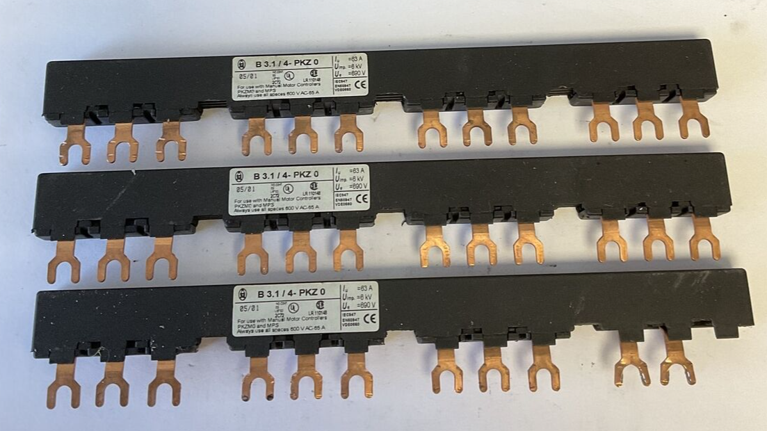 KLOCKNER MOELLER B 3.1/4-PKZ 0 CONNECTOR FEED TERMINAL 63A 600VAC ***LOTOF3***
