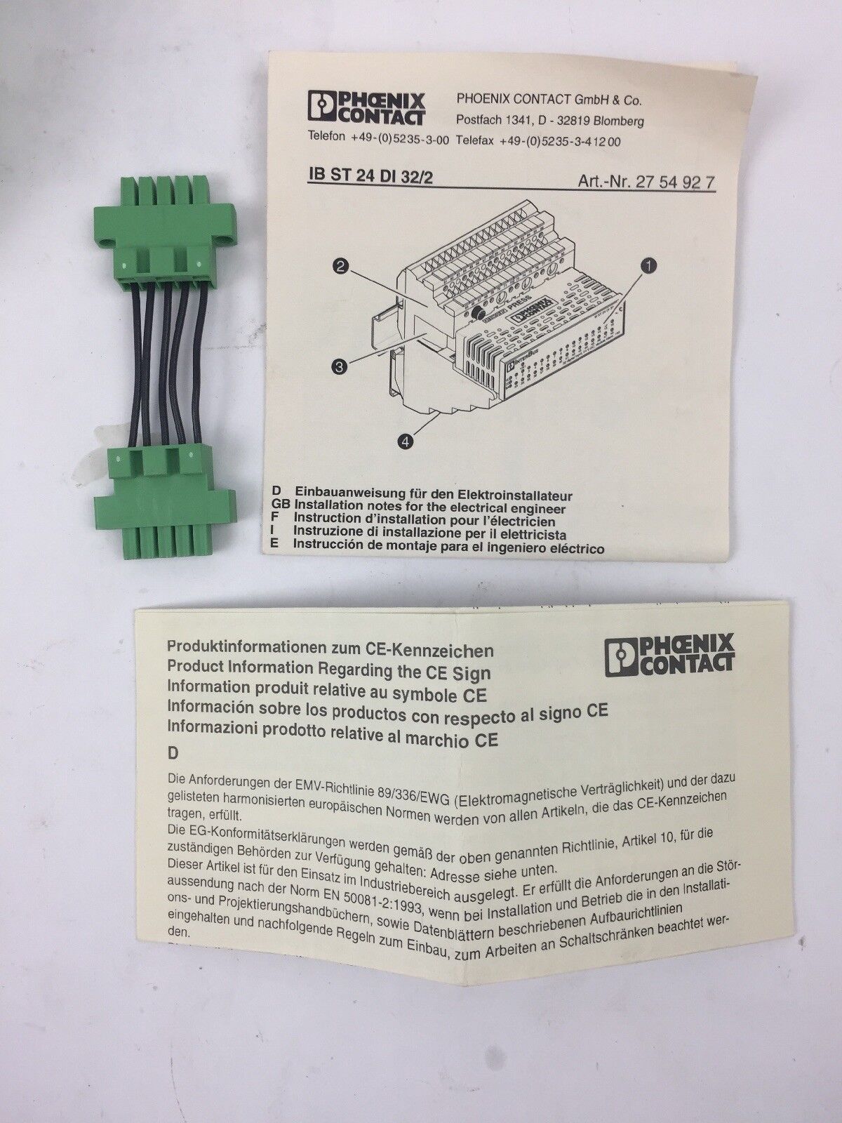 PHOENIX CONTACT IB ST 24 DI 32/2 INTERBUS INPUT MODULE