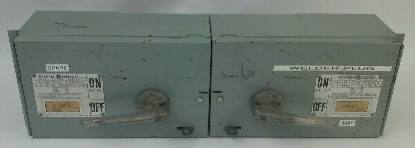 GE TYPE QMR QMR321L & QMR321R TWIN FUSIBLE INTERRUPTER SWITCH 30A W/ HARDWARE