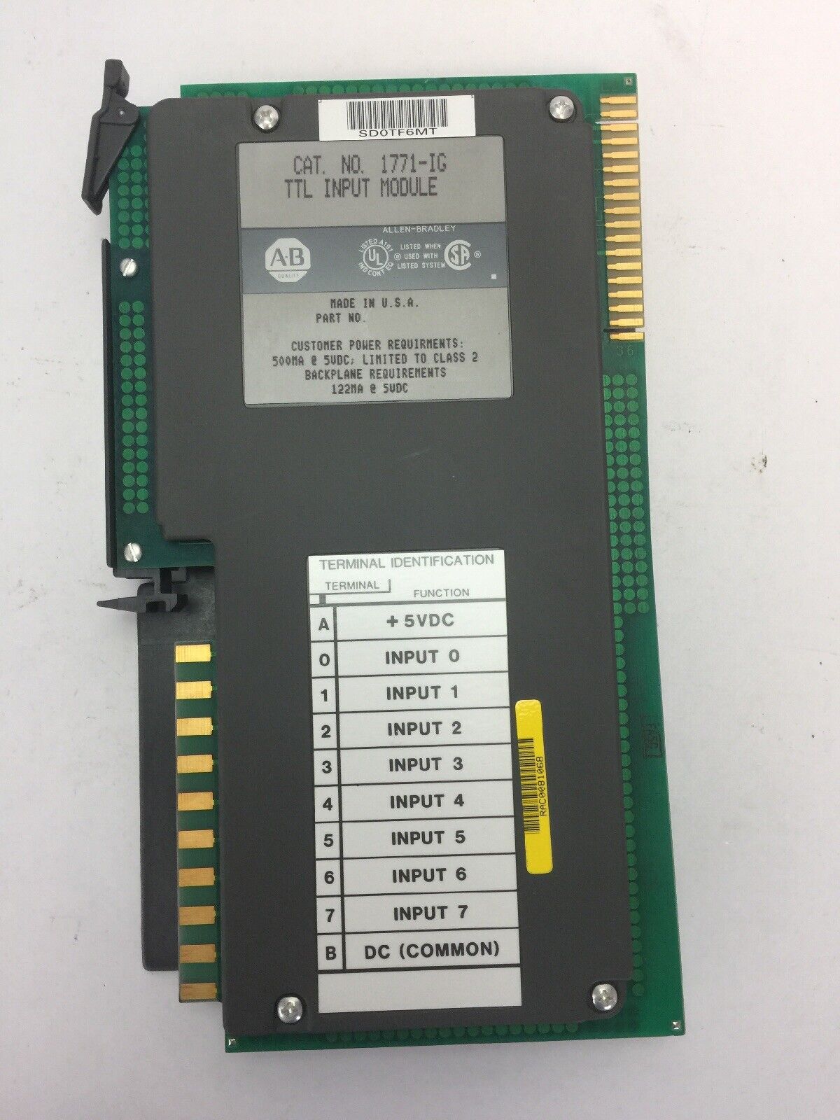 ALLEN BRADLEY 1771-IG TTL INPUT MODULE
