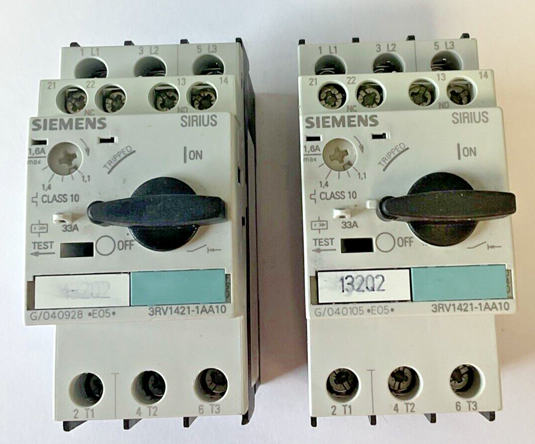 SIEMENS 3RV1421-1AA10 MOTOR CONTROL 3RV1901-1E 33A 480V***LOTOF2***