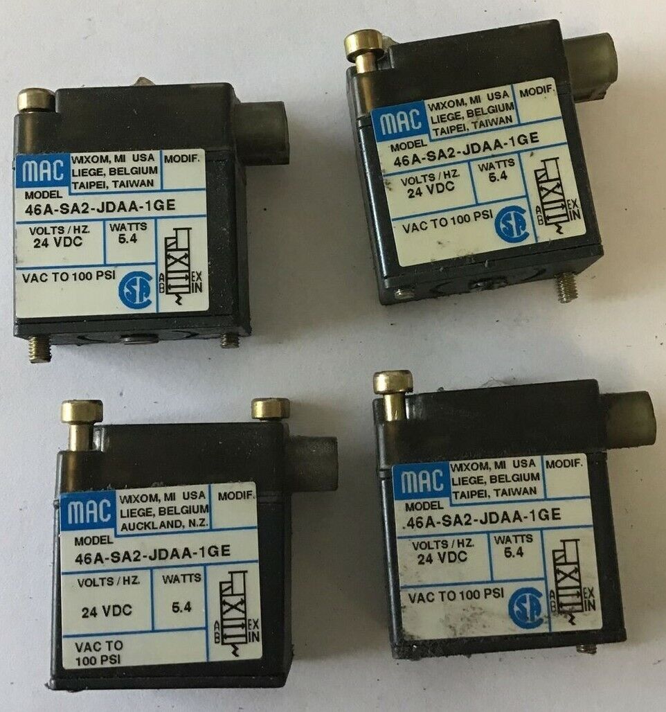 MAC 46A-SA2-JDAA-1GE SOLENOID VALVE 24VDC 5.4WATT 100PSI ***LOTOF4***