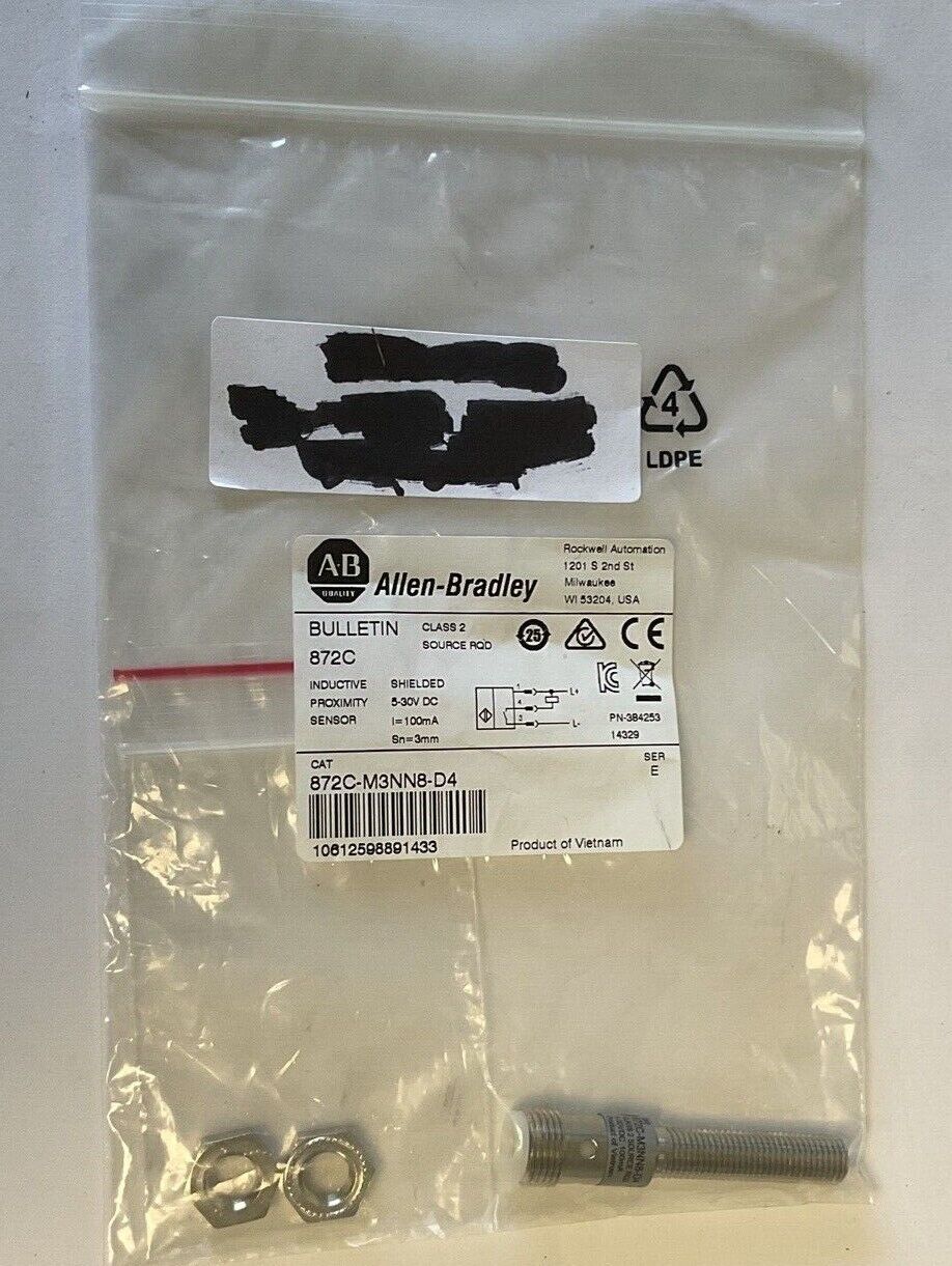 ALLEN BRADLEY 872C-M3NN8-D4 PROXIMITY SENSOR 30VDC 100MA 3MM SER.E