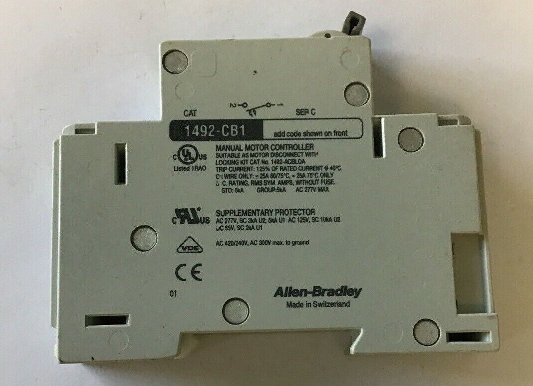 ALLEN BRADLEY 1492-CB1 G060 6A 3/4HP***LOTOF9***