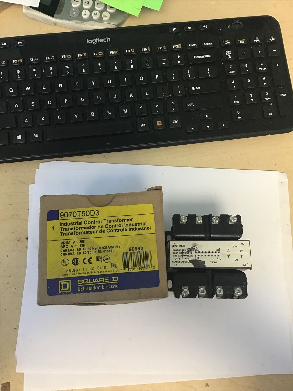 SQUARE D 9070T50D3 INDUSTRIAL CONTROL TRANSFORMER 50/60HZ 208-120VAC