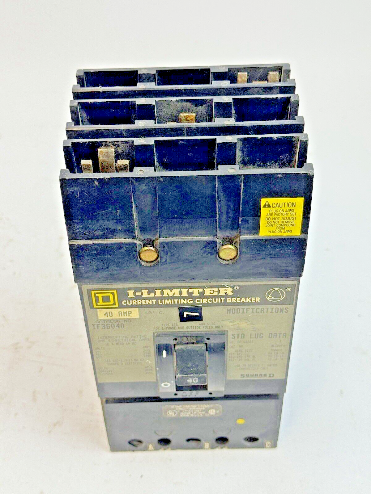SQUARE D - IF36040 - I-LIMITER CIRCUIT BREAKER - 40 AMP, 3 POLE, 600 VAC