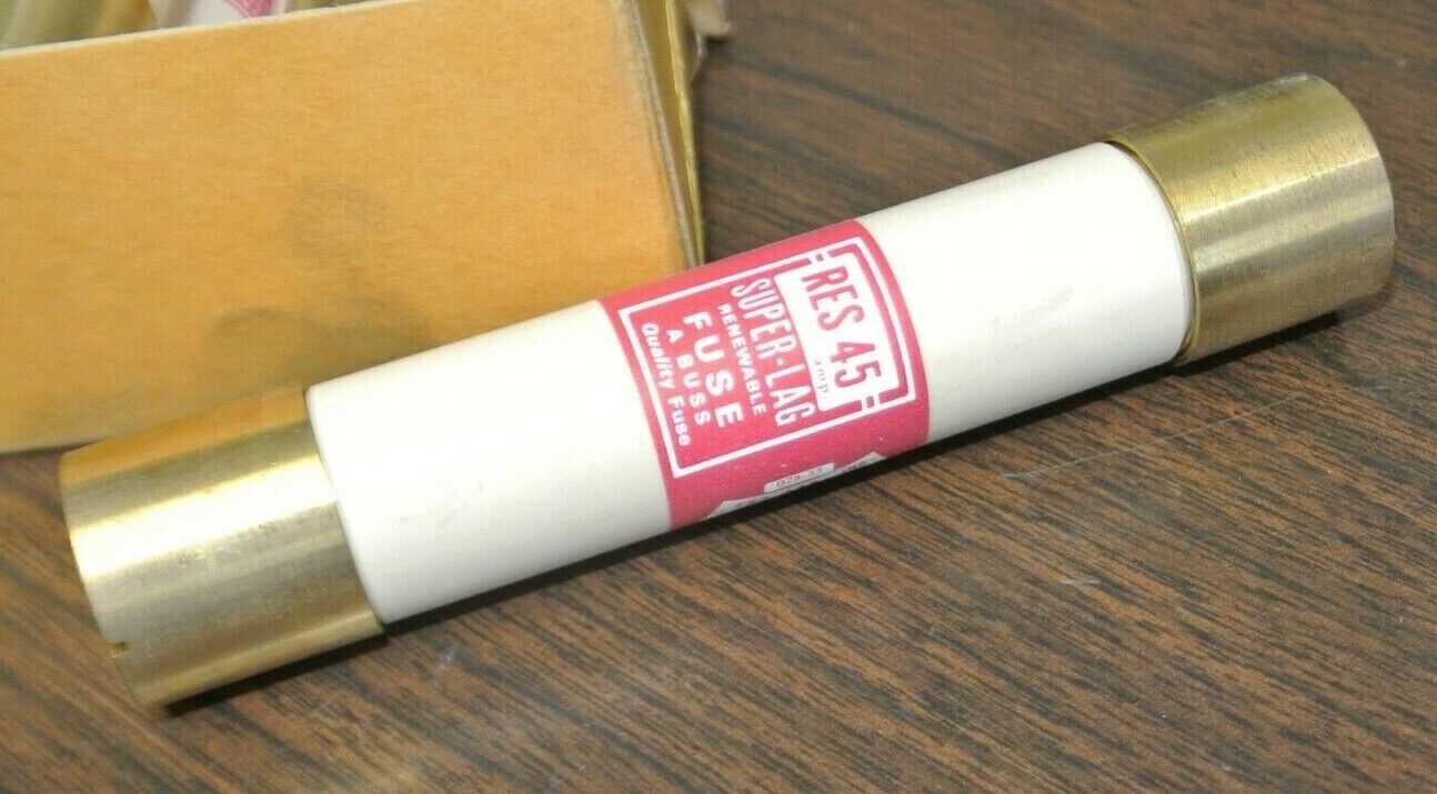 BUSS / BUSSMANN RES45 SUPER-LAG RENEWABLE FUSE / 45A / 600V / NEW SURPLUS