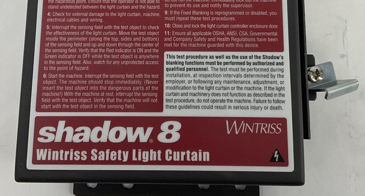 WINTRISS 9685501 SAFETY LIGHT CURTAIN 240VAC 50/60HZ