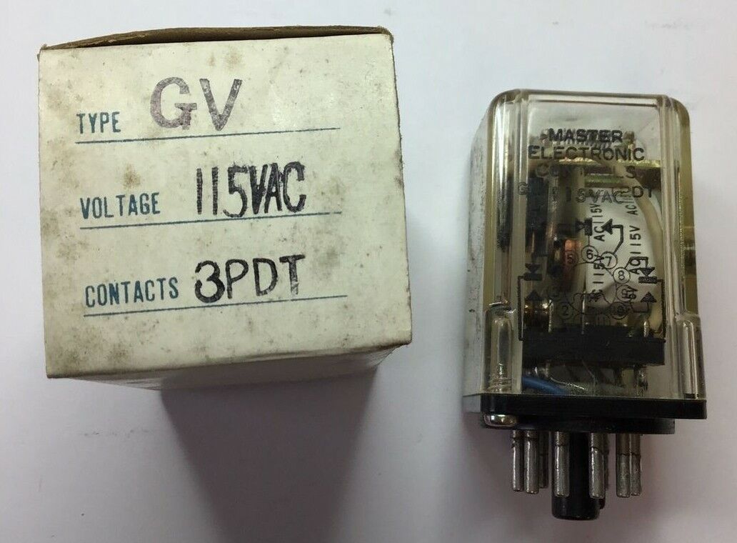 MASTER ELECTRONIC CONTROLS GV-115VAC 3PDT RELAY