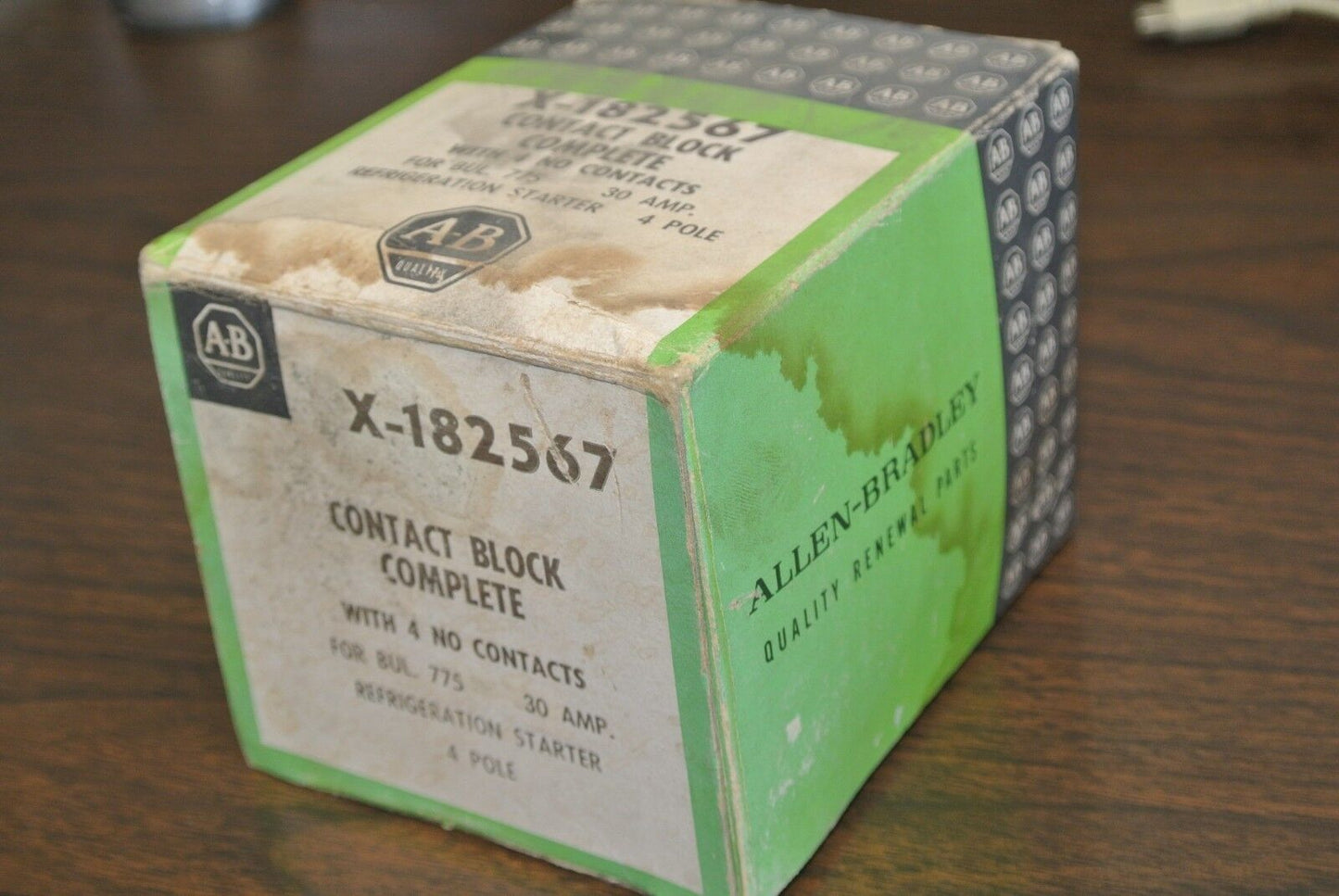 A-B X-182567 CONTACT BLOCK / 4-N.O. / 30A / 4-POLE / REFRIGERATION STARTER / NEW