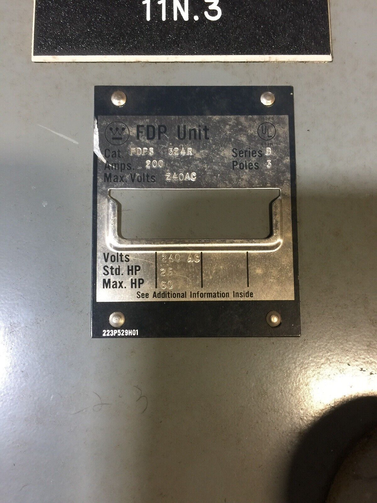 Westinghouse FDP Panelboard Switch FDPS 324R - 200 Amp 3-Pole 240 VAC (FDPS324R)