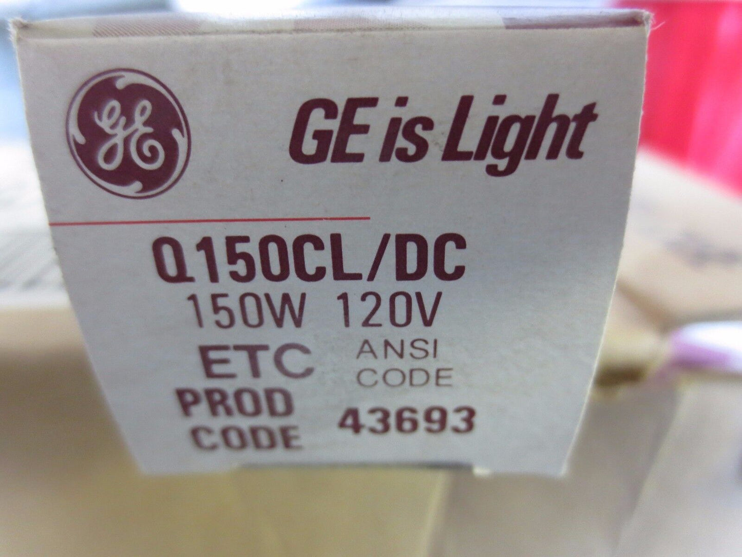 GE Q150CL/DC QUARTZLINE TUNGSTEN-HALOGEN LAMPS, NEW SURPLUS LOT of 6, 150W 120V