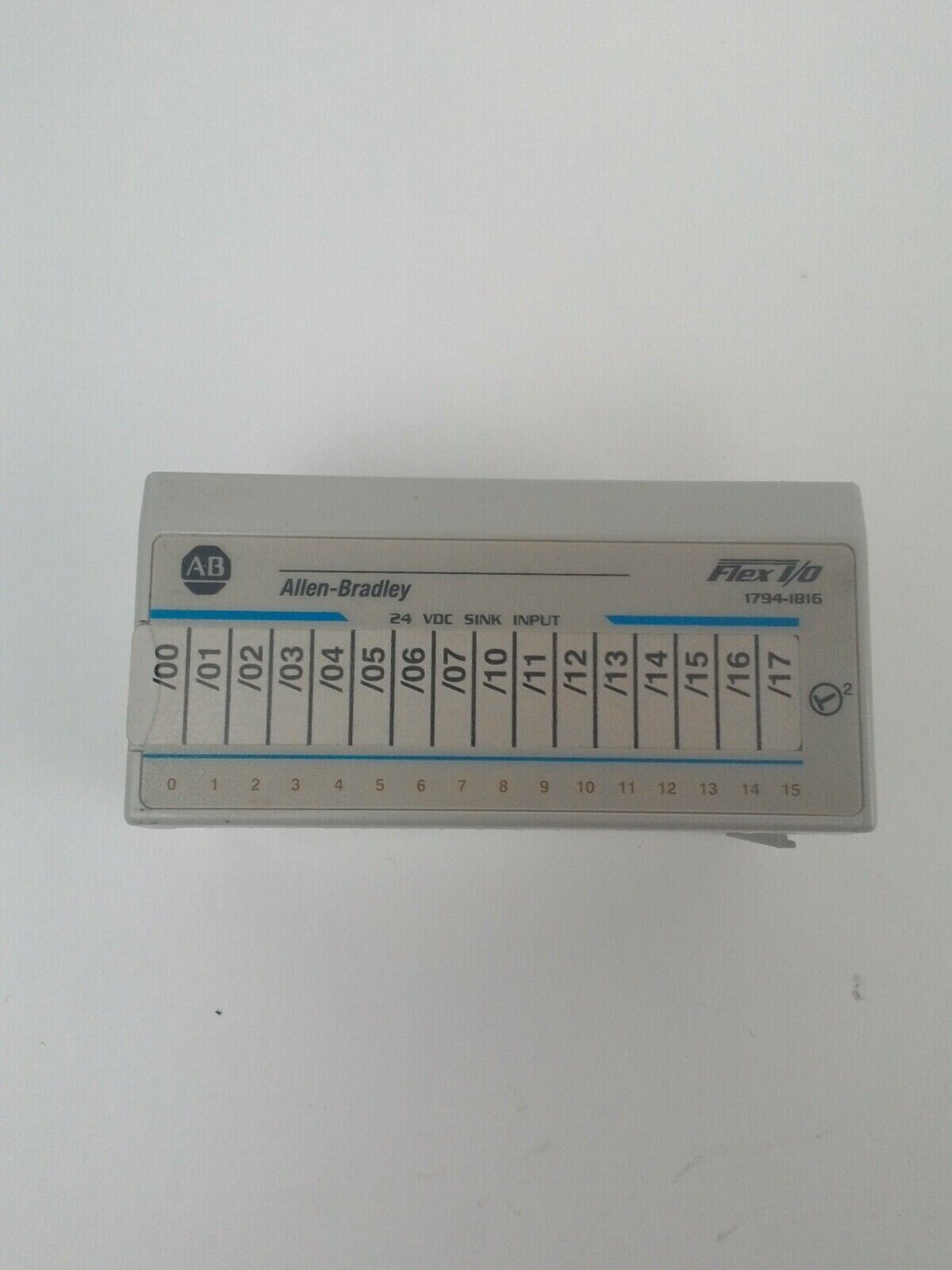 ALLEN BRADLEY 1794-IB16 FLEX I/O 24VDC SINK INPUT REV.A02 F/W REV.BLANK