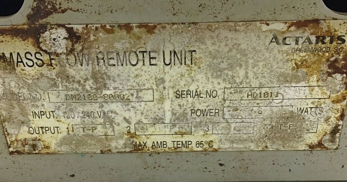ACTARIS/ SCHLUMBERGER DM2100-80002 MASS FLOW REMOTE UNIT -