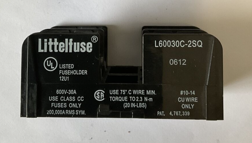 LITTLEFUSE L60030C-2SQ FUSE HOLDER 600V 30A ***LOTOF3***