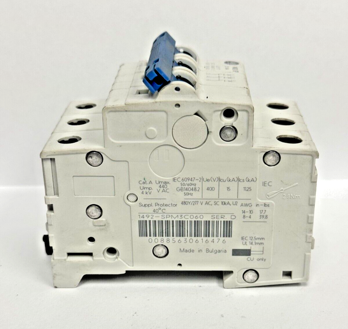 ALLEN-BRADLEY - 1492-SPM3C060 SER. D - CIRCUIT BREAKER - 3 P, 6 A, 277 V