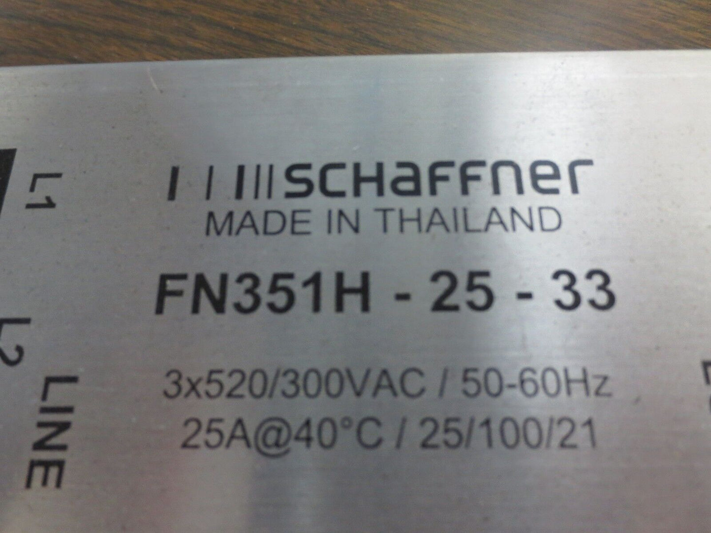 SCHAFFNER FN351H-25-33 POWER LINE FILTER 3x520/300VAC 50-60Hz 25A
