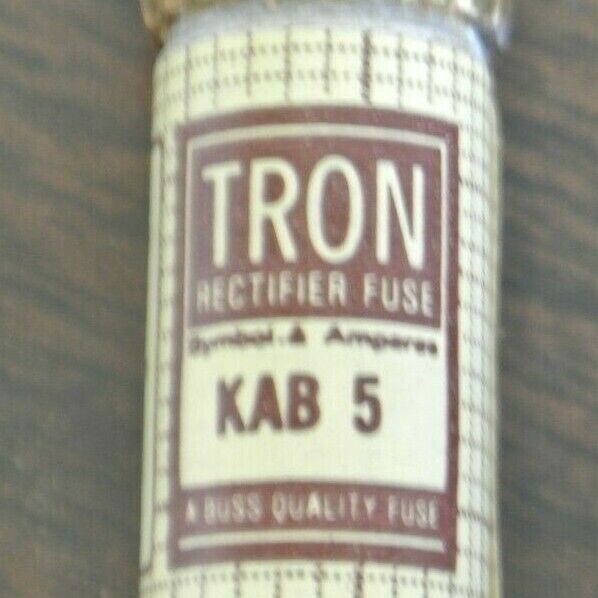 BOX of 10 / BUSSMANN / TRON KAB-5 RECTIFIER FUSES 5A / 250V NEW SURPLUS