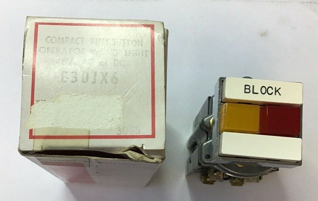 CUTLER-HAMMER E30JX6 PUSHBUTTON OPERATOR W/INDICATING LIGHT 48VAC/DC