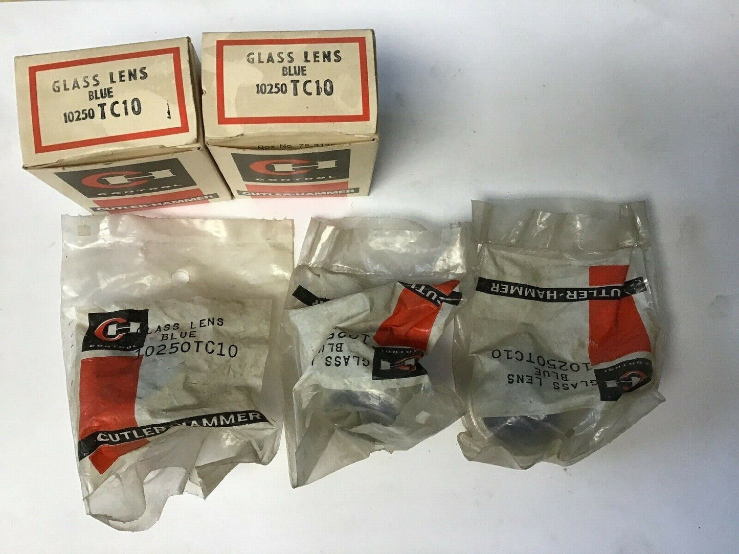 CUTLER HAMMER 10250TC10 GLASS LENS BLUE***LOTOF 5***
