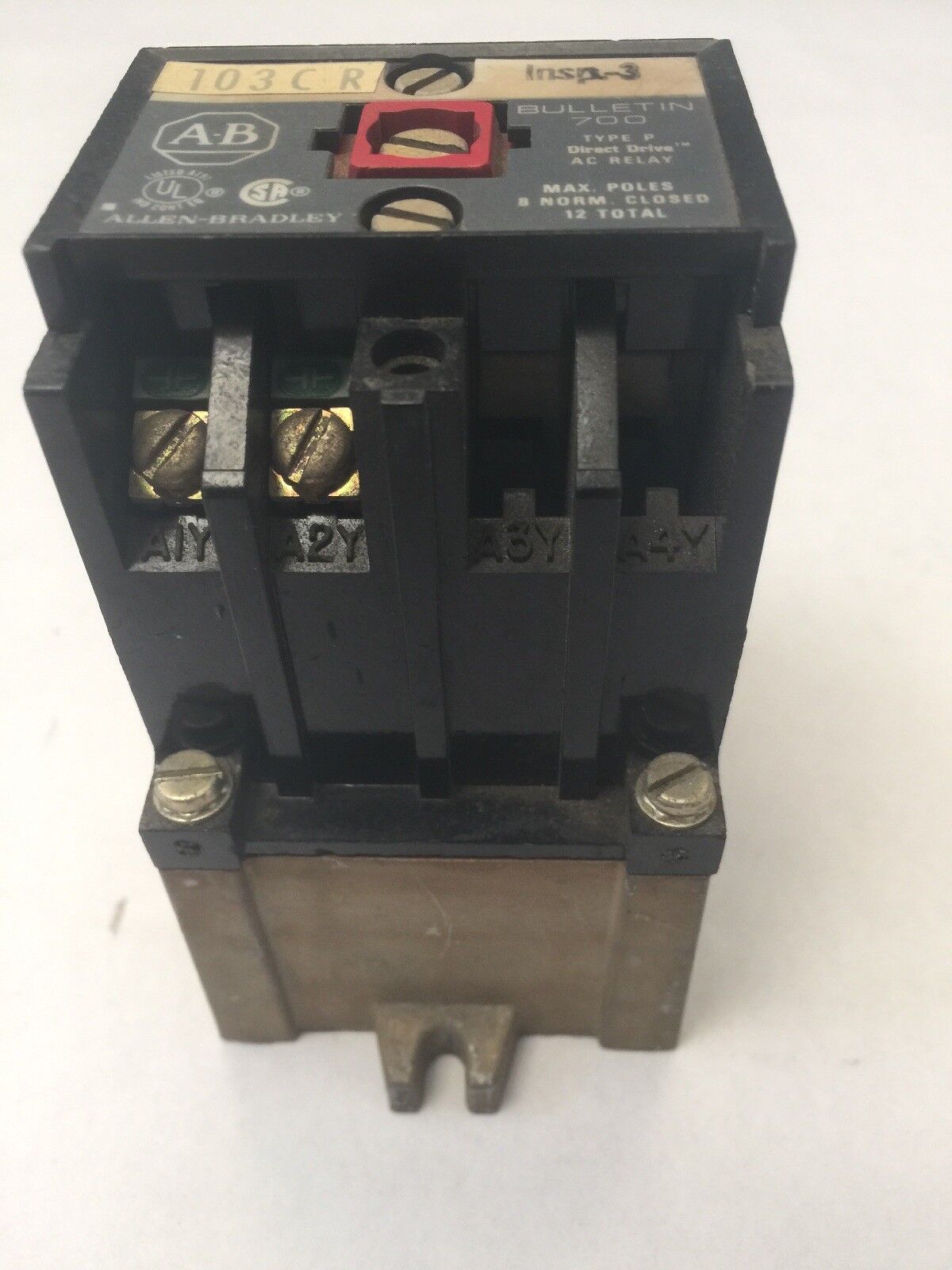 ALLEN BRADLEY 700-P000A1 CONTROL RELAY TYPE P 115-120V 60HZ 110V 50HZ SERIES A