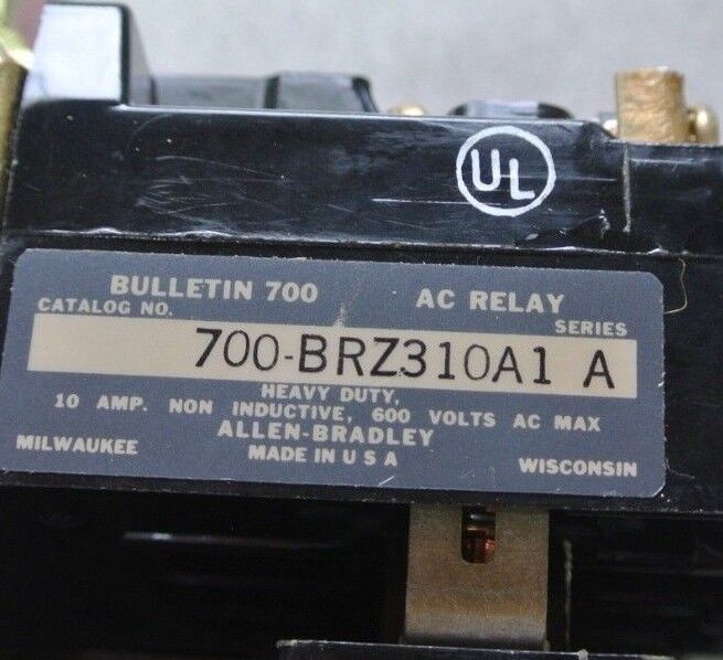 ALLEN-BRADLEY 700-BRZ310A1 AC CONTROL RELAY - 3NO/1NC 120V COIL 10A NEW SURPLUS