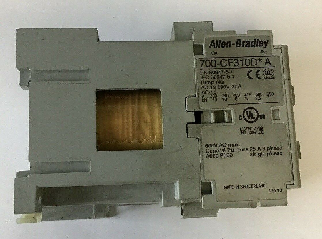 ALLEN BRADLEY 700-CF310D* SER.A 600VAC 25A 3PH CONTROL RELAY