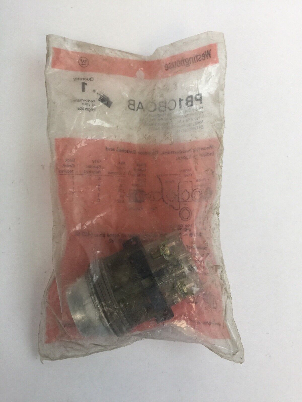 WESTINGHOUSE PB1CBOAB HEAVY DUTY OIL TIGHT PUSH BUTTON NO CAP PB1CB0AB