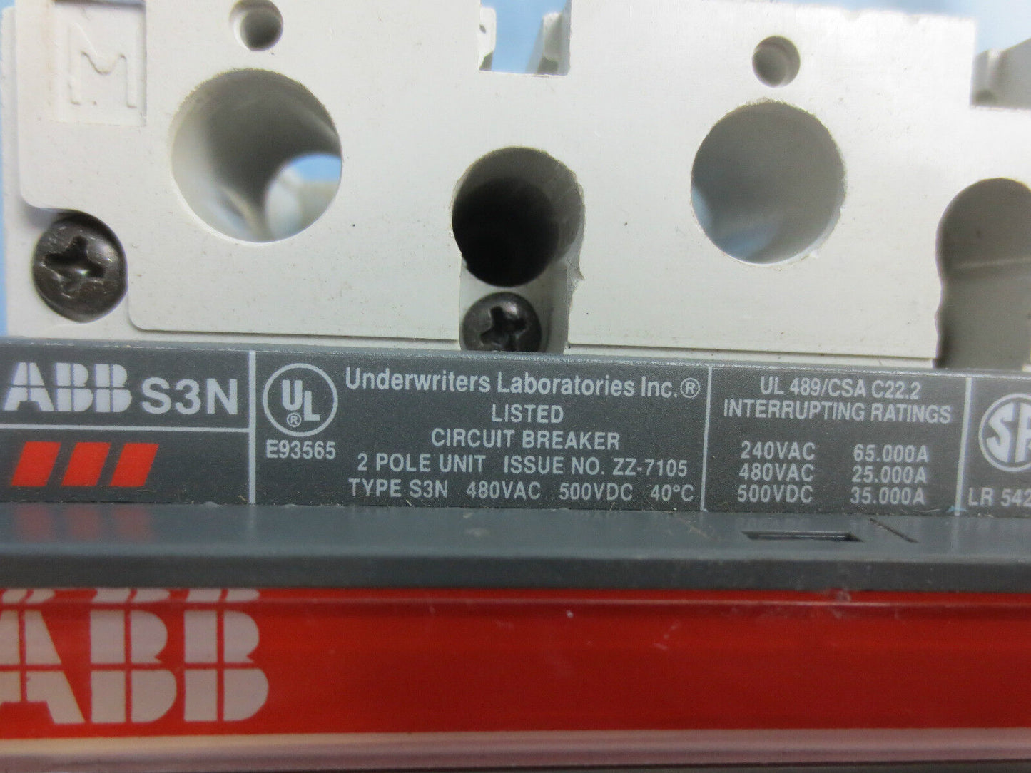 ABB SACE S3 S3N CIRCUIT BREAKER 30A 480V 2-POLE
